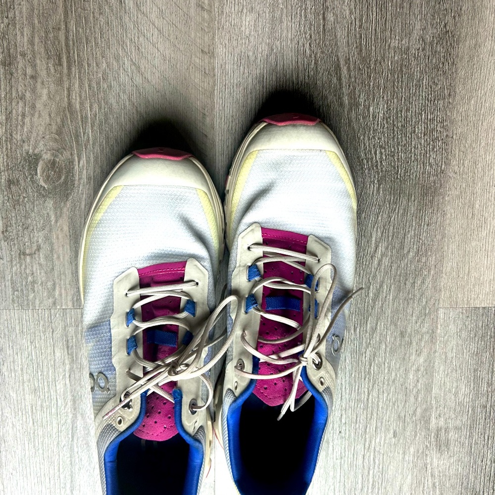 On Running Women's Athletic Shoes - White, Pink, Blue